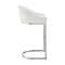 Armen Living Atherik Bar Stool in Brushed Stainless Steel with White Faux Leather 840254335790 - alternate 6